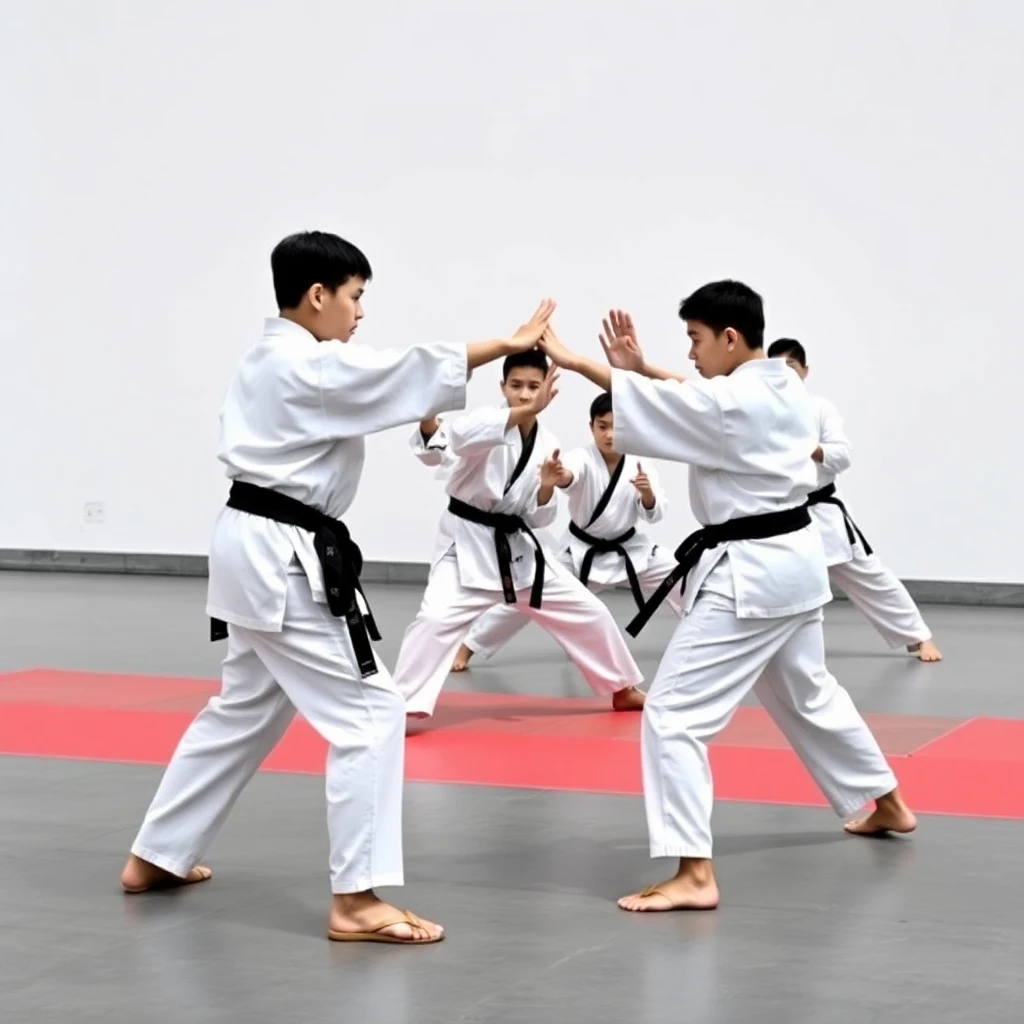 Sambo students training